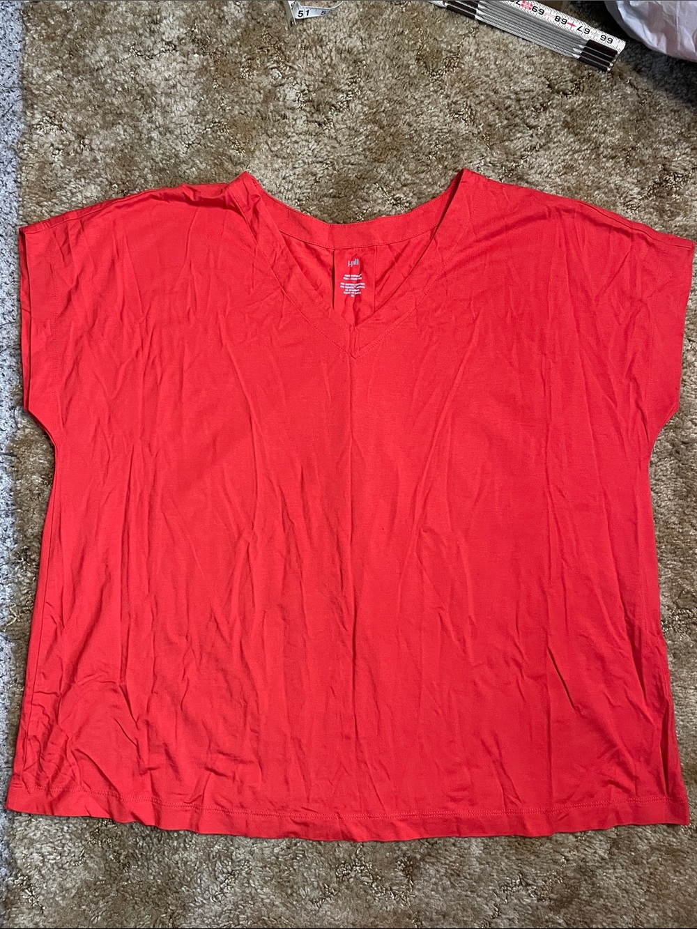 J.Jill Red Luxe Plea Back Tee Shirt Woman’s Size XL